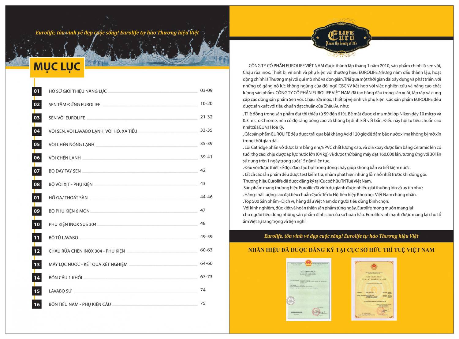 Thiết bị vệ sinh EUROLIFE Catalogue và Bảng giá mới nhất /Page 2